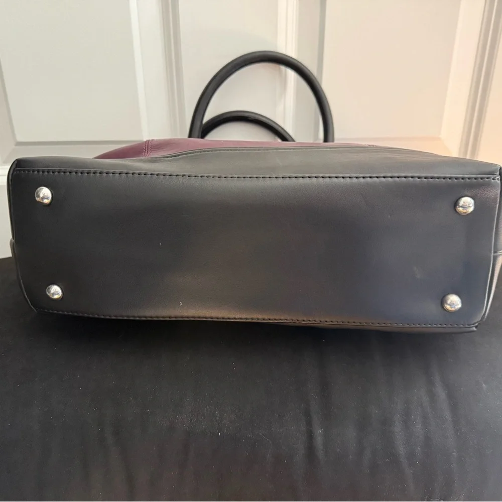 Tignanello | Black & Purple Purse | Silver Hardware | Tassel Detail